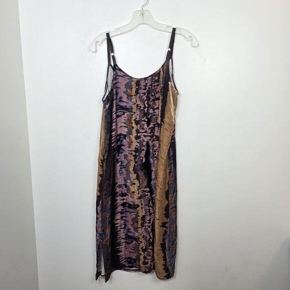 Johnny Was Multicolor Velvet Silk Blend Whimsygoth Artsy Tank Midi Dress Size S - Picture 6 of 7
